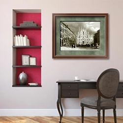 «Milan cathedral» в интерьере кабинета в классическом стиле над столом