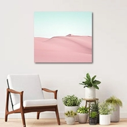 «Розовая пустыня» в интерьере современной комнаты над креслом