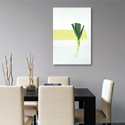 «Зеленый нарезанный лук» в интерьере современной кухни над столом