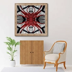«Red iron spider, 2014» в интерьере в классическом стиле над комодом