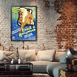 «Poster - Anchors Aweigh 2» в интерьере гостиной в стиле лофт с кирпичной стеной