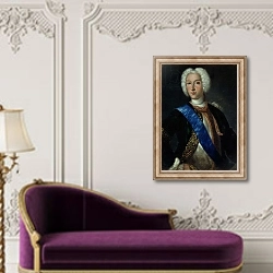 «Portrait of Tsar Peter II» в интерьере в классическом стиле над банкеткой