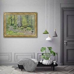 «Тропинка в лиственном лесу Папоротники» в интерьере коридора в классическом стиле