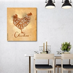 «Мясо цыпленка» в интерьере современной столовой над обеденным столом