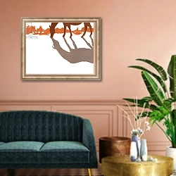 «The American West, 2013, screen print» в интерьере классической гостиной над диваном