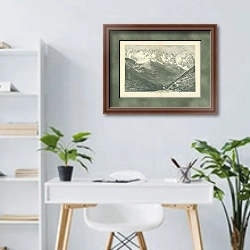 «Панорма гор Юнгфрау» в интерьере кабинета в светлых тонах