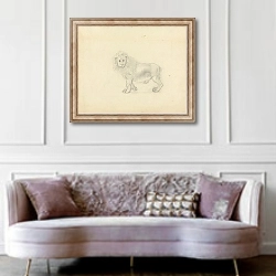 «A Lion.» в интерьере гостиной в классическом стиле над диваном