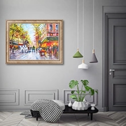 «Белая тройка на Парижской улице» в интерьере коридора в классическом стиле