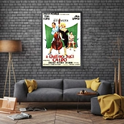«Ретро-Реклама 46» в интерьере в стиле лофт над диваном