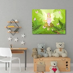«Маленькая фея в сказочном лесу» в интерьере детской комнаты для девочки с игрушками
