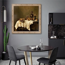 «Завтрак с крабом» в интерьере современной кухни в серых цветах