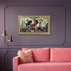 «The Four Horsemen of the Apocalypse, 1887» в интерьере в классическом стиле в фиолетовых тонах