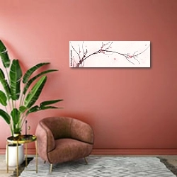 «Цветение вишни весной» в интерьере современной гостиной в розовых тонах