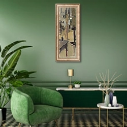 «Катрин» в интерьере гостиной в зеленых тонах