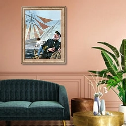 «The Bermuda Triangle mystery» в интерьере классической гостиной над диваном