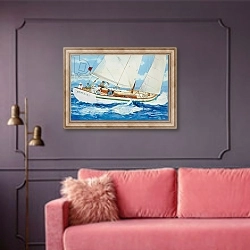 «Genesis» в интерьере гостиной с розовым диваном