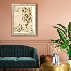 «Lovers» в интерьере классической гостиной над диваном