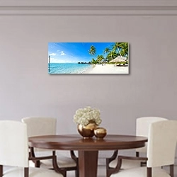 «Лето, солнце, пляж и море в отпуске» в интерьере современной столовой над столиком