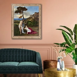 «Noli me Tangere 2» в интерьере классической гостиной над диваном