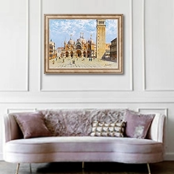 «Basilica Di San Marco» в интерьере гостиной в классическом стиле над диваном