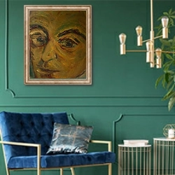 «Mozart, from 'Mozart the Symphonist'» в интерьере в классическом стиле с зеленой стеной