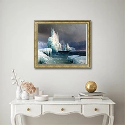«Ледяные горы в Антарктике» в интерьере в классическом стиле над столом