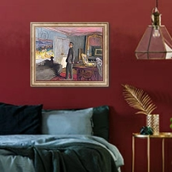 «Pierre Bonnard 1935» в интерьере спальни с акцентной стеной