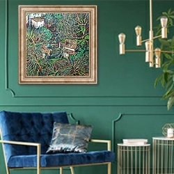 «Anticoli Winter,» в интерьере в классическом стиле с зеленой стеной