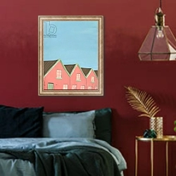 «House, 2013» в интерьере спальни с акцентной стеной