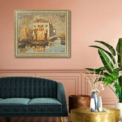 «Fisherman In Chioggia» в интерьере классической гостиной над диваном