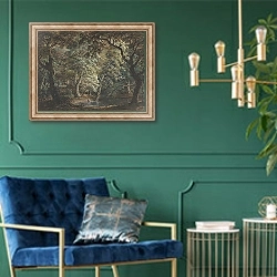«Windsor Great Park» в интерьере в классическом стиле с зеленой стеной