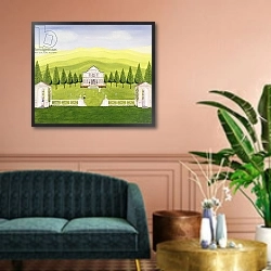 «The Croquet Lawn» в интерьере классической гостиной над диваном