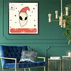 «Santa Disguise, 2008,» в интерьере классической гостиной над диваном