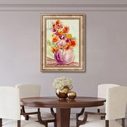 «Flowers in a Purple Vase» в интерьере столовой в классическом стиле