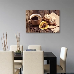 «Вкусное печенье и кофе» в интерьере современной кухни над столом