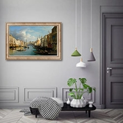 «Venice, A View Of The The Grand Canal And The Rialto Bridge From The South» в интерьере коридора в классическом стиле
