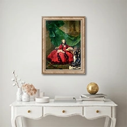 «Portrait of Maria Leszczynska in Daily Dress» в интерьере в классическом стиле над столом