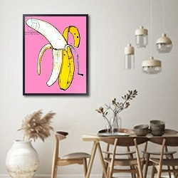 «Banana» в интерьере кухни в стиле ретро над обеденным столом