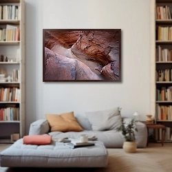 «Египет. Цветной каньон. Вены» в интерьере современной гостиной в розовых тонах