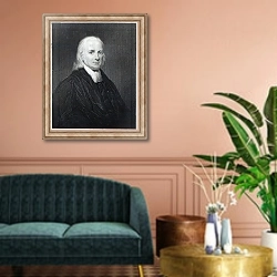 «Rev Friedrich Schwartz, engraved by Edward Scriven» в интерьере классической гостиной над диваном