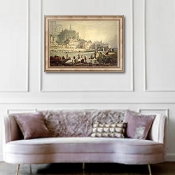 «Cologne» в интерьере гостиной в классическом стиле над диваном