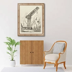 «Made in Germany, The Great Crane» в интерьере в классическом стиле над комодом
