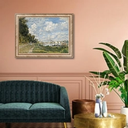 «Порт в Аргентеле» в интерьере классической гостиной над диваном