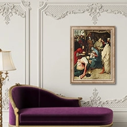 «The Adoration of the Kings, 1564 3» в интерьере в классическом стиле над банкеткой