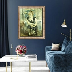 «La Blonde, 1927-29» в интерьере в классическом стиле в синих тонах
