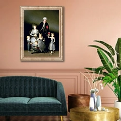 «The Duke of Osuna and his Family, 1788» в интерьере классической гостиной над диваном