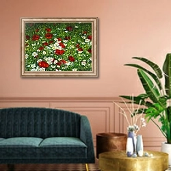 «Цветочное поле 3» в интерьере классической гостиной над диваном