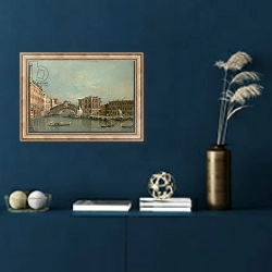 «Venice, The Rialto Bridge» в интерьере в классическом стиле в синих тонах