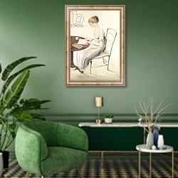 «Fanny Austen-Knight» в интерьере гостиной в зеленых тонах