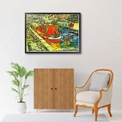 «Canal Boats, Camden» в интерьере в классическом стиле над комодом
